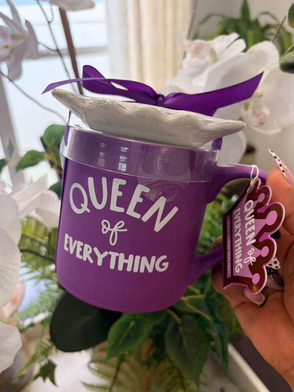 Queen of Everything Purple Mug with ceramic trinket-20oz - Picture 7 of 7
